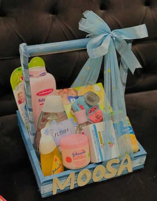 Blue Theme Baby Basket