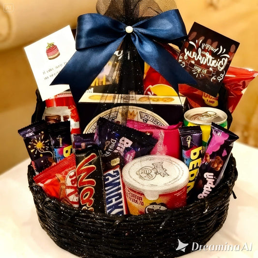 Black Theme Sweet & Savory Basket